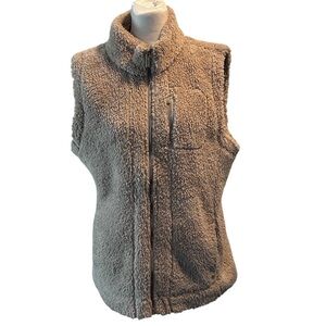 Calvin Klein Beige Gold Zipper Vest Size L NWT